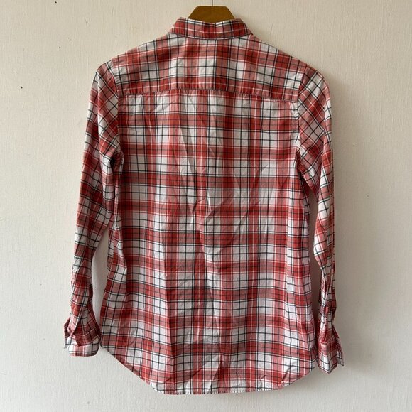 Garnet Hill Blouse Womens Size 4 Red Plaid Collared Button Front Top - Picture 5 of 5